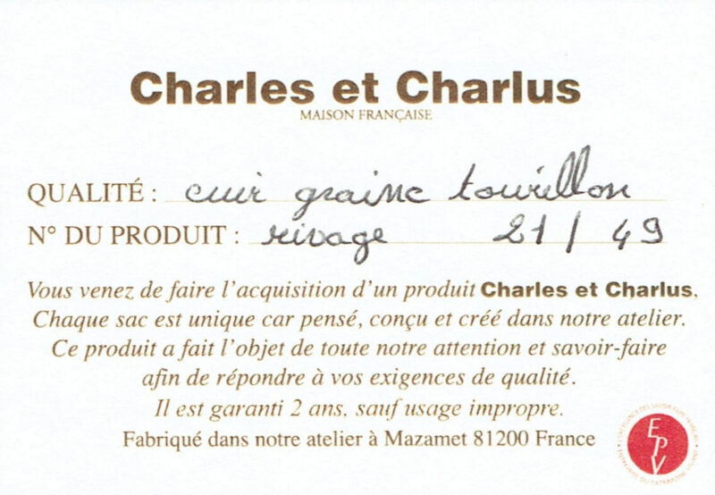 シャルルエシャリュス　品質保証カード